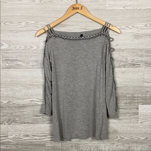 Jessica Simpson Open Sleeve Gray Blouse